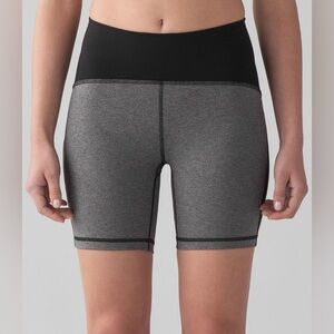 Lululemon Train Times Short *6", Heathered Black / Black, sz 8